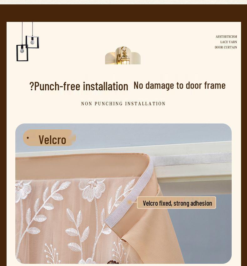 Кружевная двухслойная противомоскитная штора-дверь с перегородкой для приватности для всех сезонов