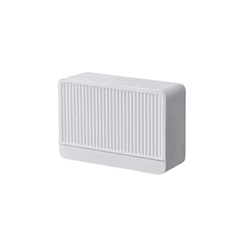 1PC Decoration Household Soap Dish Wall Mounted Soap Box With Lid Double Single Grid Drain Holder Soap Case Bathroom Accessories