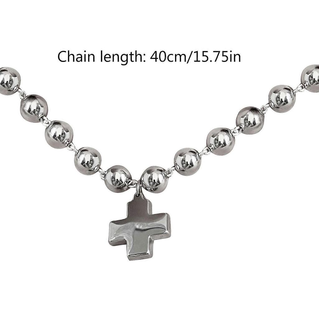 Stylish Beaded Necklace Jewelry Fashionable Crosses Pendant Neckchains Ornament Clavicle Chain Charm for Men and Women