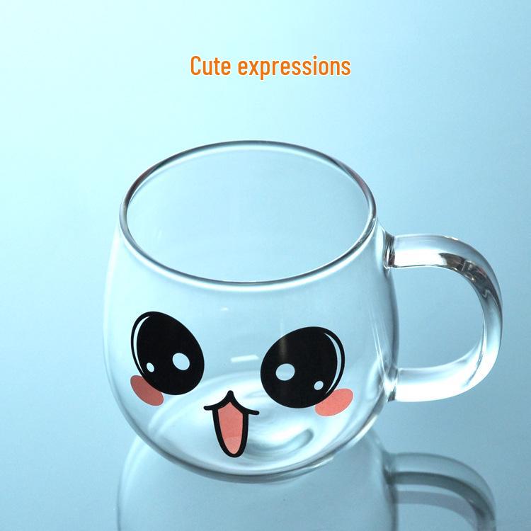 Creative Emoji Glass Cup - Big Belly Ins Gift, Cute Coffee Mug