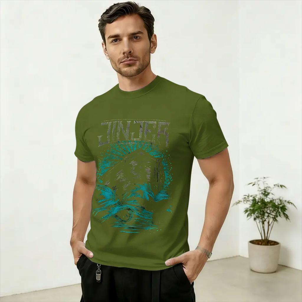 Funny Band JJinjers Art TShirt for Unisex Crew Neck Pure Cotton T Shirts Short Sleeve Tees Original Clothes