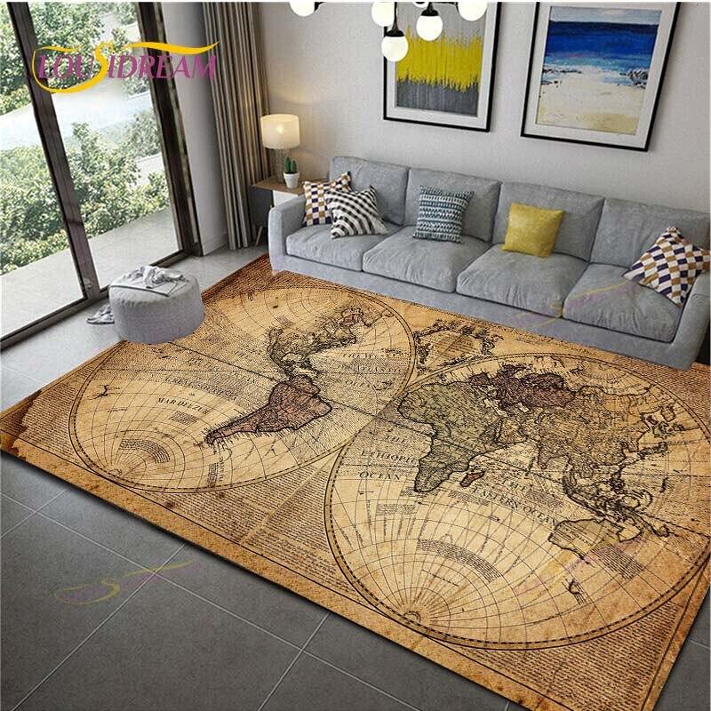 Карта мира Ковер Карта Коврики Домашний декор Мягкий фланелевый коврик для спальни Детские игры Ковры для ползания для гостиной Ковры для гостиной