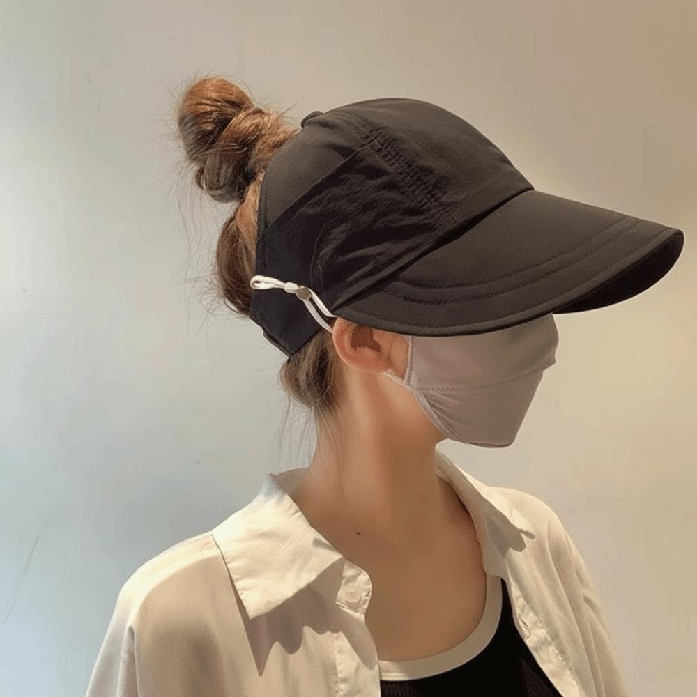 Breathable Outdoor Sun Hat Foldable UV Protection Visors Summer Fisherman Ponytail Caps