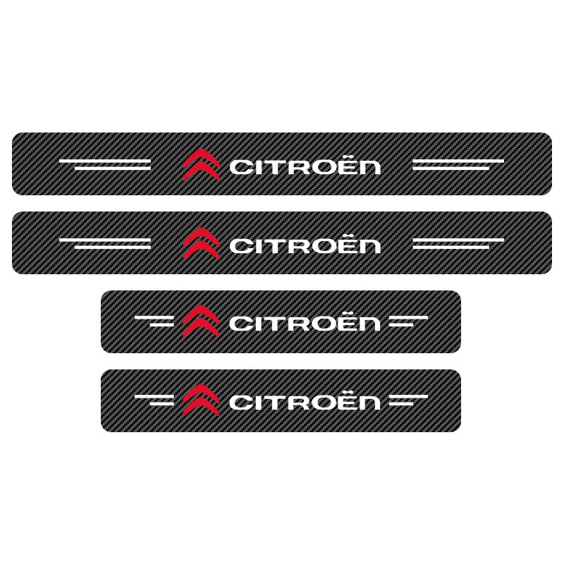 Carbon Fiber Auto Door Threshold Waterproof 3D Stickers Accessories For Citroen C1 C2 C3 C4 C5 C6 C8 C4L DS3 DS4 DS5LS DS6