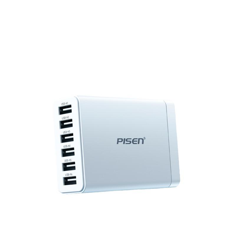 PISEN Многопортовое USB-зарядное устройство Быстрый настольный адаптер для устройств Apple и Android