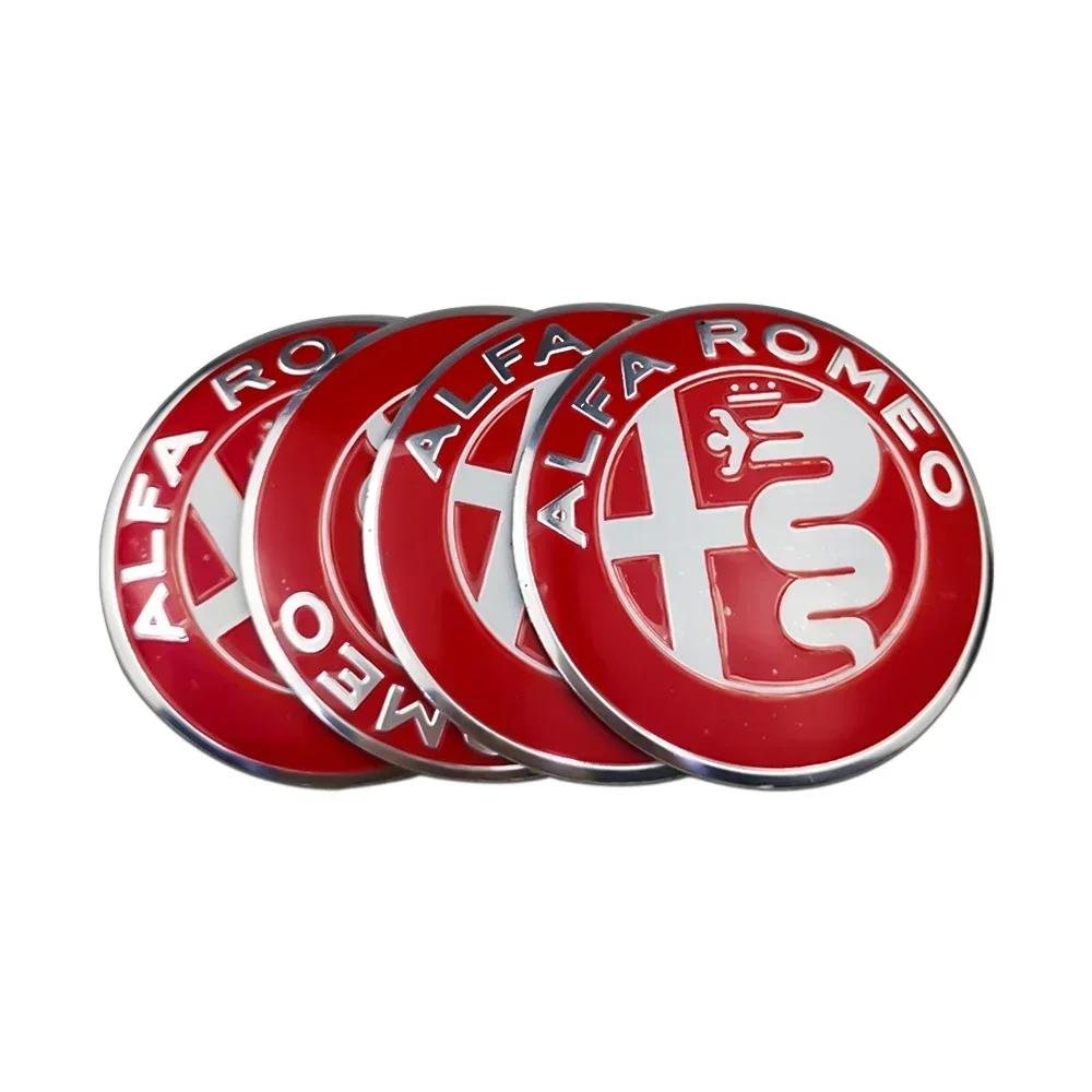 For Alfa Romeo 60mm/65mm Car Wheel Rim Tire Hubcap Sticker Decals for Alfa Romeo Giulia Giulietta 159 156 MITO Stelvio 147 Sport