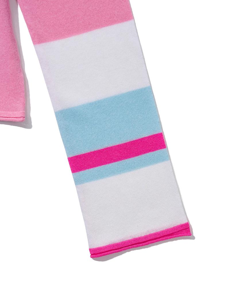 YOUHEE Color Blocked Long Sleeve Knit_Pink