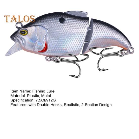 7,5 см/12 г многосоставная рыболовная приманка VIB с крючками, реалистичная двухсекционная жесткая искусственная приманка для пресноводной и соленой рыбалки