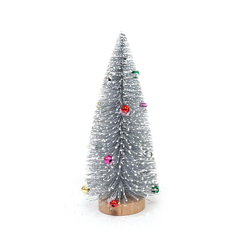 Desktop Decoration Small Pine Tree Snow Frost Colorful Pine Needle Powdered Mini Christmas Tree