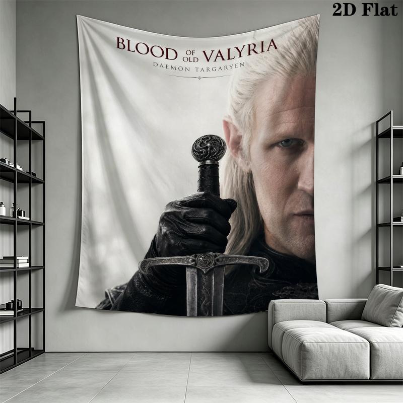 Daemon Targaryen Wall Tapestry Aesthetic Wall Hanging Printed Fabric Blanket Decorative Tapestries for Bedroom Living Room Home Decor