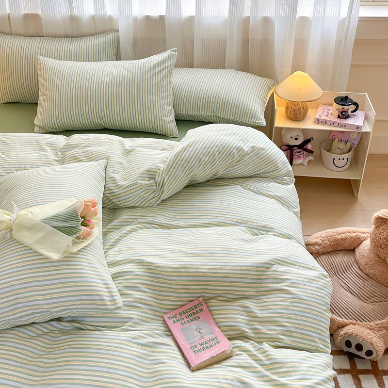 Маленький комплект из четырех предметов из чистого хлопка для спальни, сетчатый комплект из трех предметов