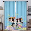 Затемняющие шторы Powerpuffs Girls для гостиной, тюль для спальни, домашние интерьерные шторы, 2 штуки, перегородки-тени