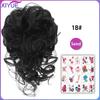 Synthetic Hair Bun Chignon Messy Curly Hair Band Elastic Scrunchy False Hair Pieces For Women Hairpins Black Brown