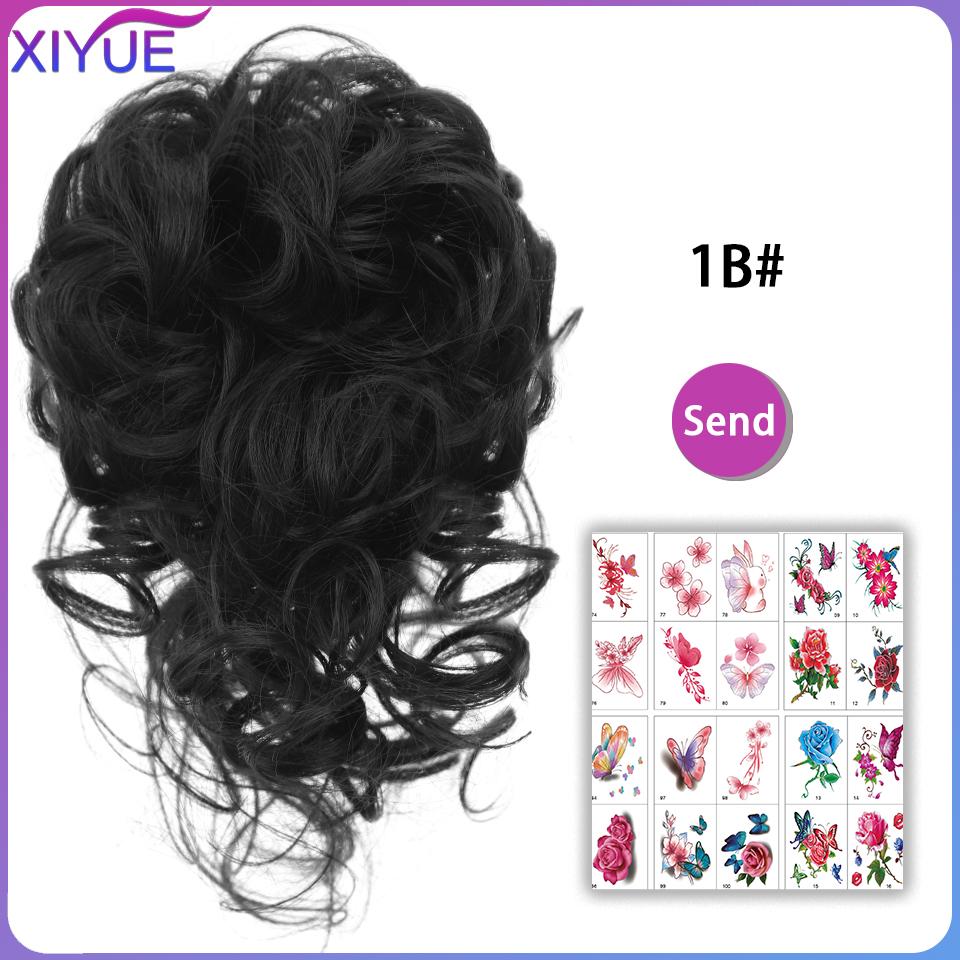 Synthetic Hair Bun Chignon Messy Curly Hair Band Elastic Scrunchy False Hair Pieces For Women Hairpins Black Brown
