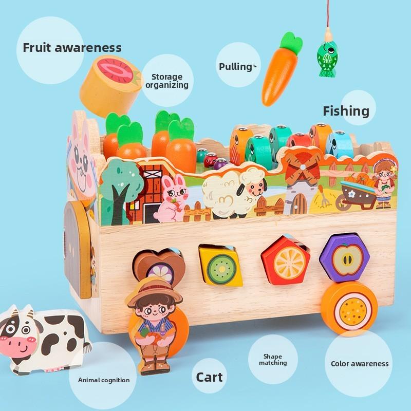 Themed Farm Animal Wooden Brain Teaser Puzzle For Preschool Educational Games
