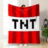 "TNT Pixel Art Red Striped Blanket Design Flannel blanket for bedroom, living room, sofa, and nap sofas."