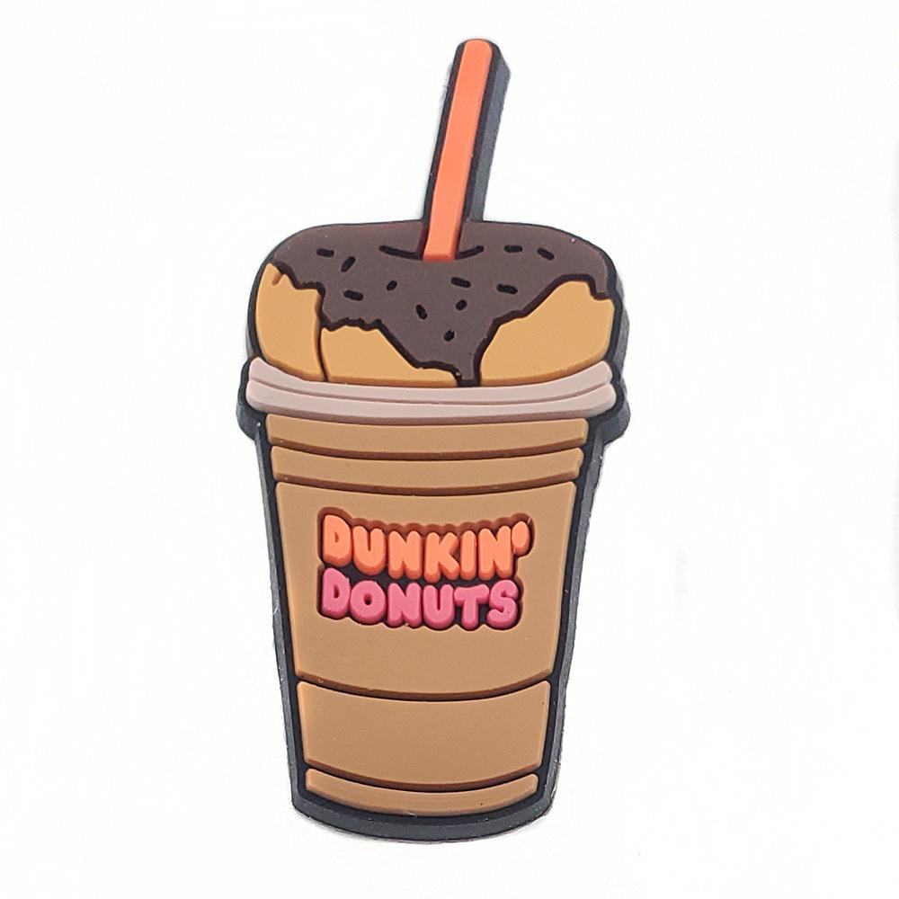 Брелоки из мягкого ПВХ с логотипом Dunkin' Donuts — аксессуары для сабо и украшения для садовой обуви.