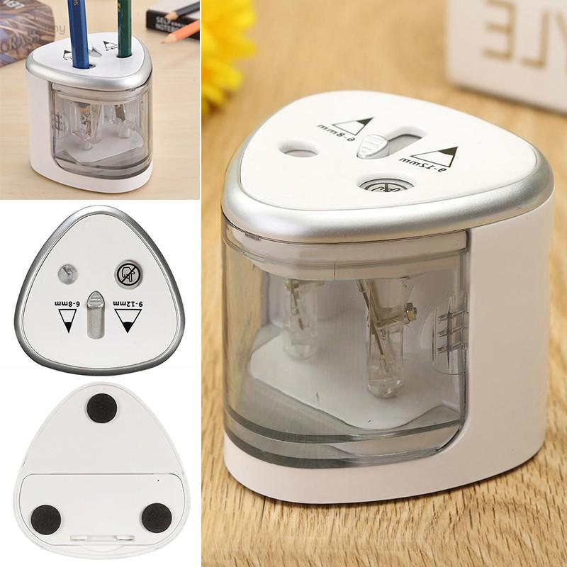 Dual Hole Automatic Electric Pencil Sharpener with Sharp Blade Compact Portable Student School Office Pencil Sharpener Stationery