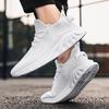 Flying Woven Mesh Sports Shoes Men  New Low-top Lace-up Running Shoes Soft Bottom Air Cushion Trendy Footwear Men