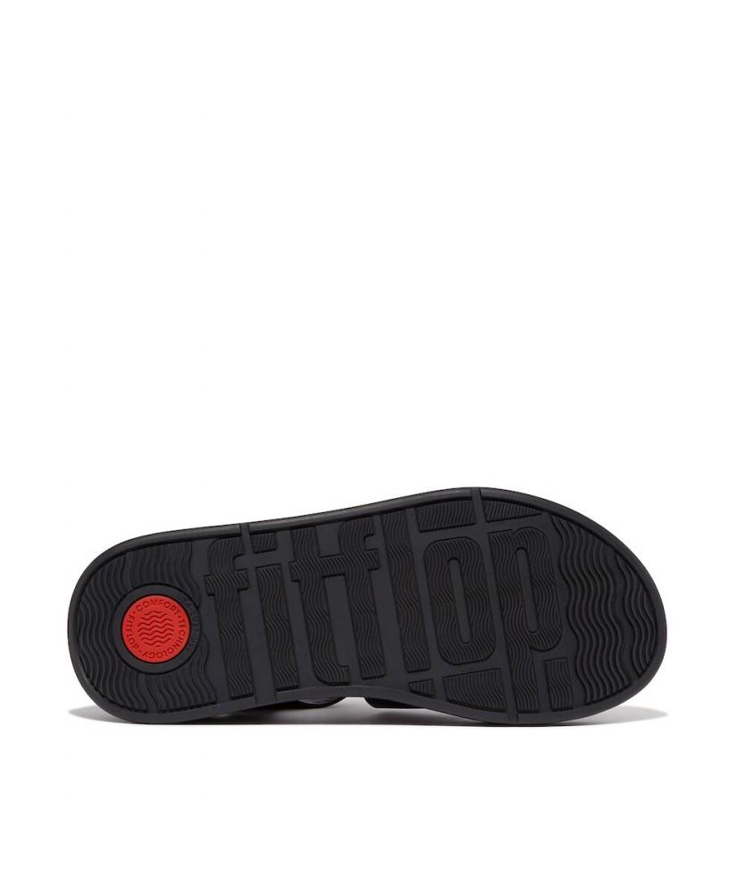 Женские кожаные платформенные сандалии-рыбаки Fitflop F-Mode - Черные (Ft64K2S065)