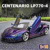 1/18 Lamborghini Centenario LP770-4 Суперкар Сплав Автомобиль Литье под давлением и Игрушечные Транспортные Средства Металлическая Модель Игрушечного Автомобиля Звук и Свет Коллекция Детская Игрушка