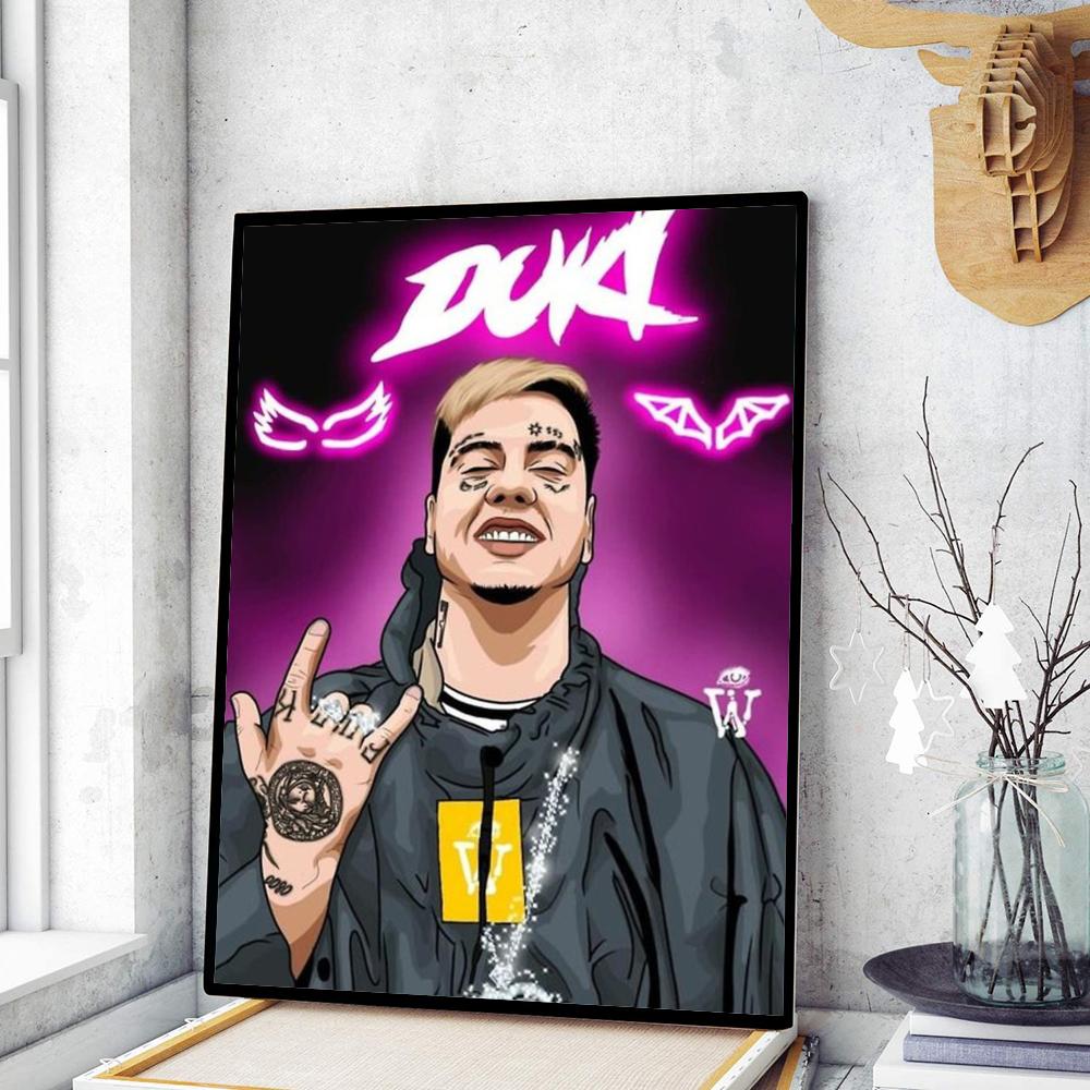 Duki Rapper Poster Movie Sticky Posters Retro Kraft Paper Sticker DIY Room Bar Cafe Esthetic Art Wall Painting