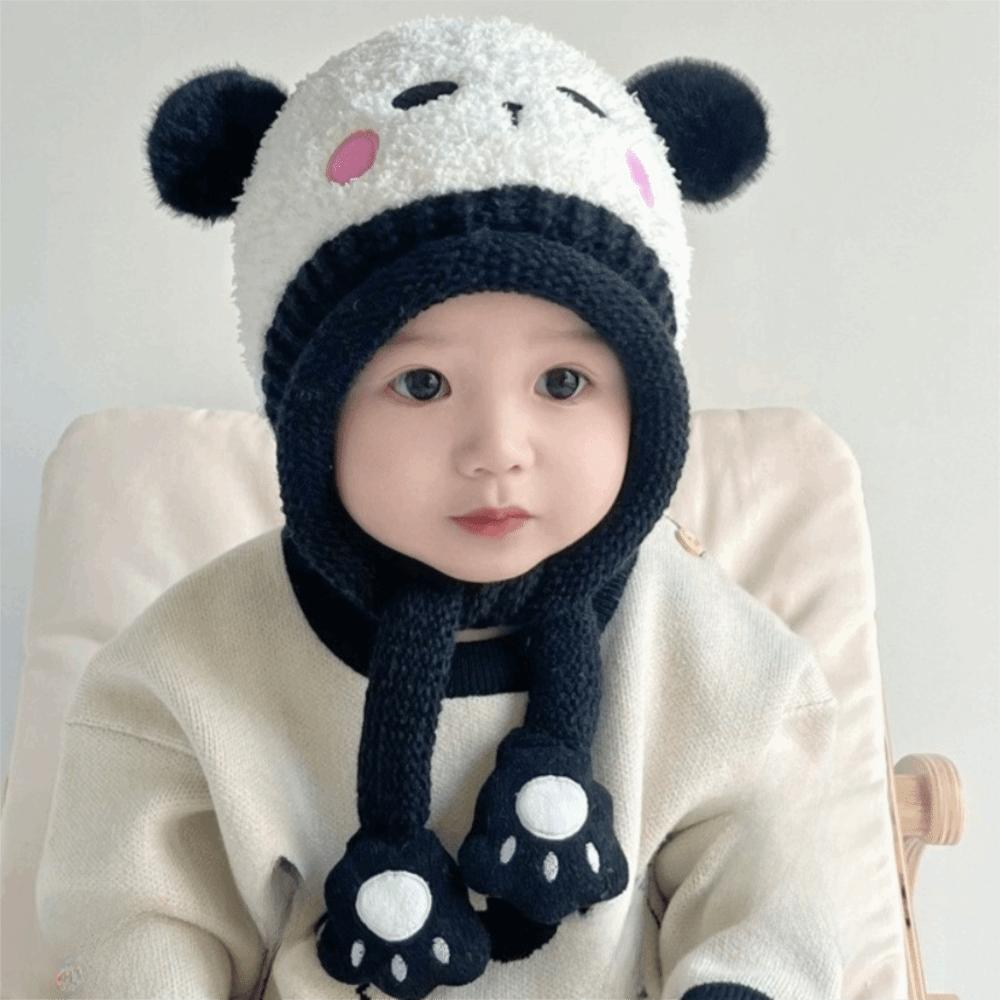 Вязаная шапка с ушками мультяшная шапка с защитой ушей милая детская плюшевая шапка детская