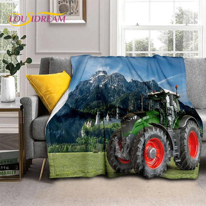 Truck Car 3D Series Retro Tractor HD Blanket,Soft Throw Blanket for Home Bedroom Bed Sofa Picnic Travel Office Cover Blanket Kid