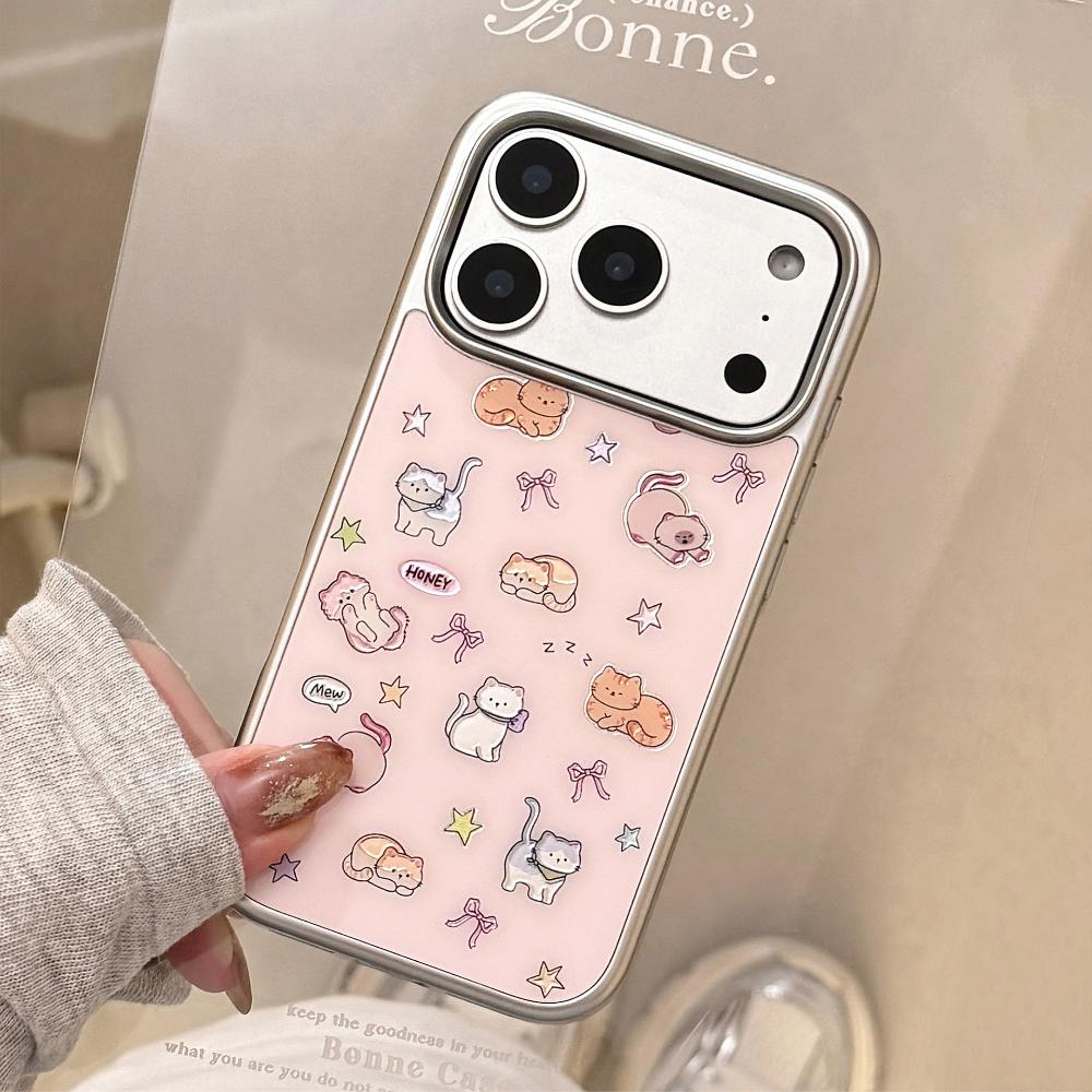 Очаровательный дизайн кошки с золотым покрытием, подходит для IPhone 17 Pro Max и IPhone 16, доступны различные модели