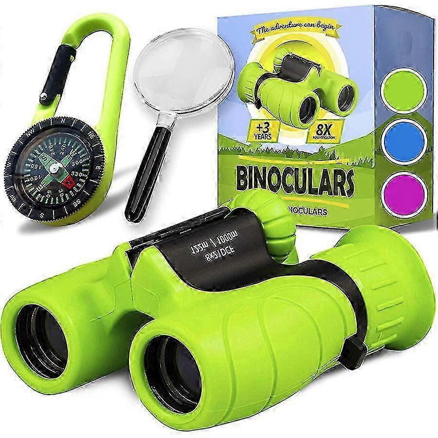 Kids Binoculars 8x21 Complete Set With Magnifying Glass for Boys and Grils