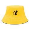 Bucket Hat With Black Cat Print , Animal Fisherman Hat Hip Hop Summer Foldable Fishing Cap