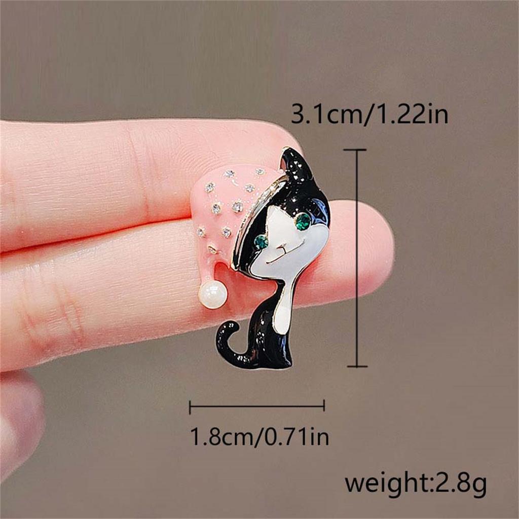 Rinhoo Lovely Wearing Sunglasses Sexy Cat Броши для женщин Мультфильм Эмаль Котенок Лацкан Пряжка Булавки Животные Домашние животные Значок Ювелирные Изделия