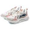 Li Ning Стильные Легкие Низкие Беговые Кроссовки Женские Белый Серый Розовый ARLQ034-1