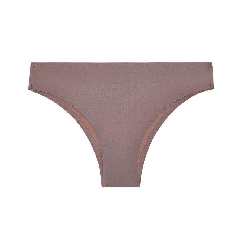 Thong Ice Silk Invisible One-piece Women's Underwear Sexy Solid Color Underpant Low Waist Sports Fitness T Panties