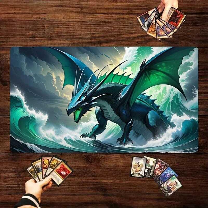 Игровые коврики «Эпическая битва драконов» MTG Playmat Зеленый узор с драконом коврик для мыши Любители TCG CCG предпочитают коврики для карточных игр