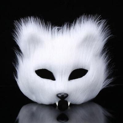 Комплект костюма лисы Косплей Костюм на Хэллоуин Плюшевая маска Пушистые перчатки-лапки Аксессуары для вечеринки на Хэллоуин Комплект хвоста из искусственного меха лисы