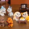 Miniature Puppy Figurine Garden Ornament Dog Sculpture Cute Animal Figurine  Home Decor