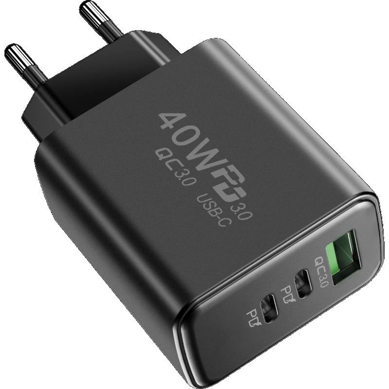 Зарядное устройство PD 40 Вт USB Type C Быстрая зарядка QC 3.0 Адаптер для телефона для iPhone 15 Samsung Quick Charge3.0 Вилка для ЕС/США/Великобритании