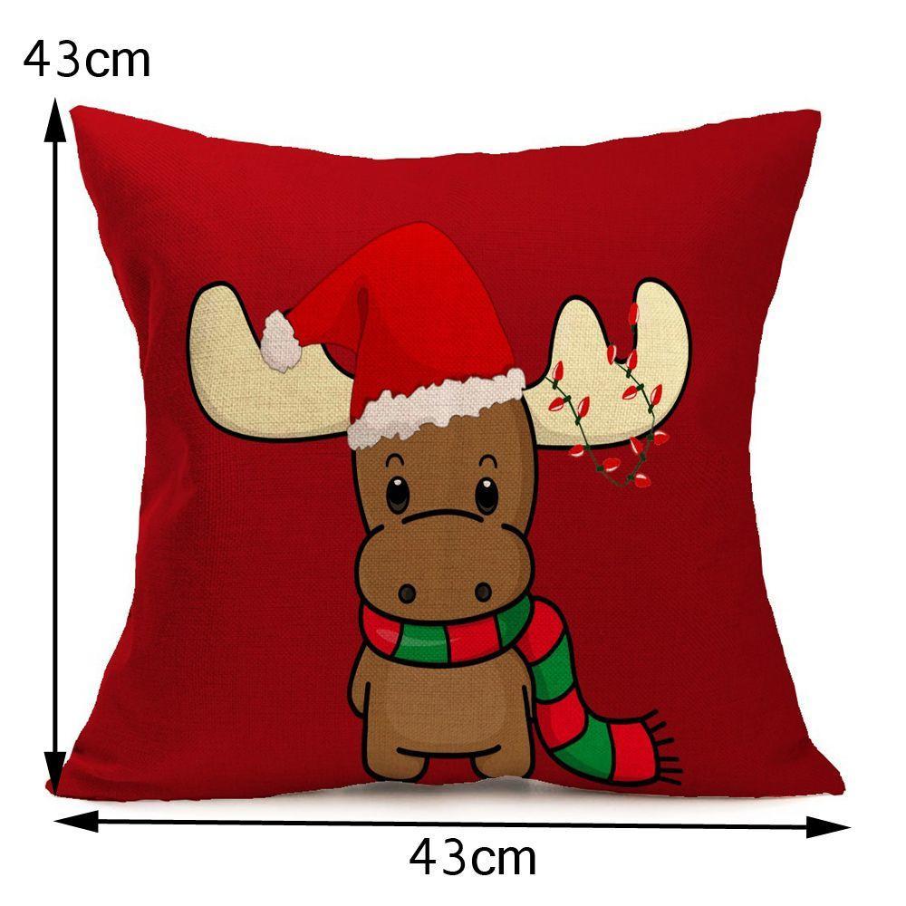 Festival Sofas Cars Home Xmas Tree Santa Deer Pillow Case Cushion Cover Christmas Decoration