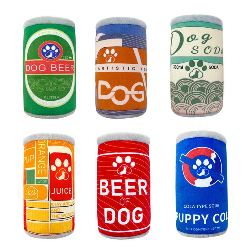 New Can Dog Toy Plush Toy For Dogs Durable Chew Toy With Squeaker 48g Orange/red/blue/green/gray/yellow-green