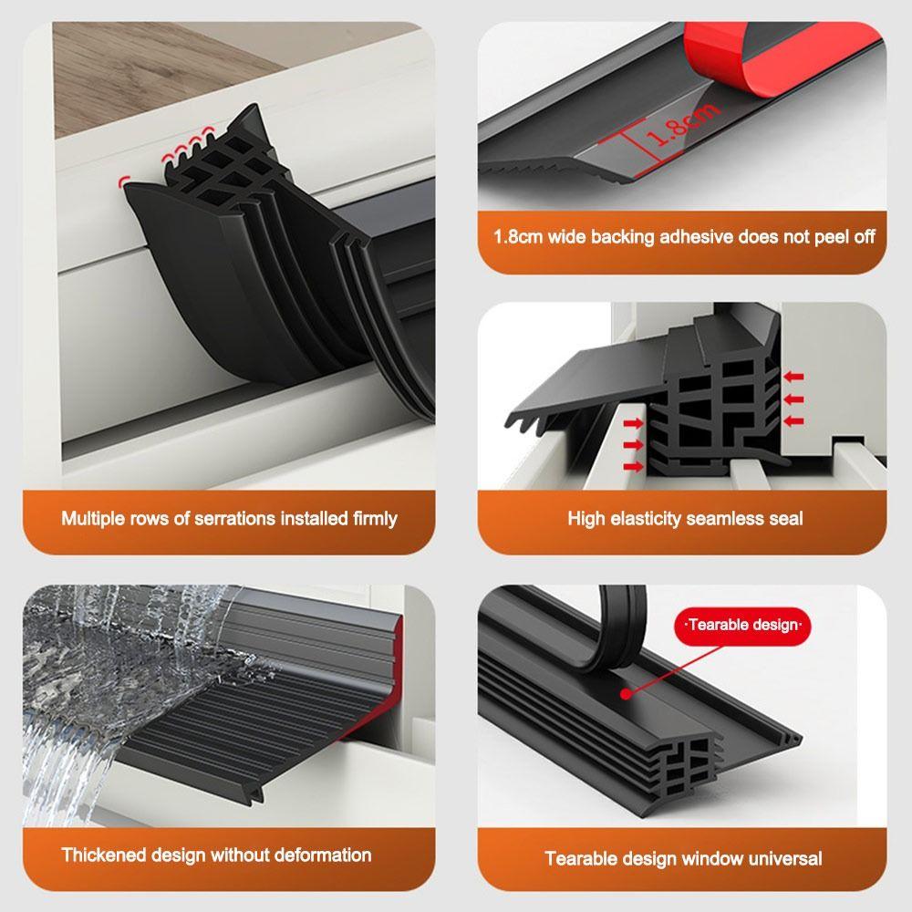 1m Self Adhesive Strip for Window Waterproof Windproof Window Blocking Board Window Water Blocking Bar