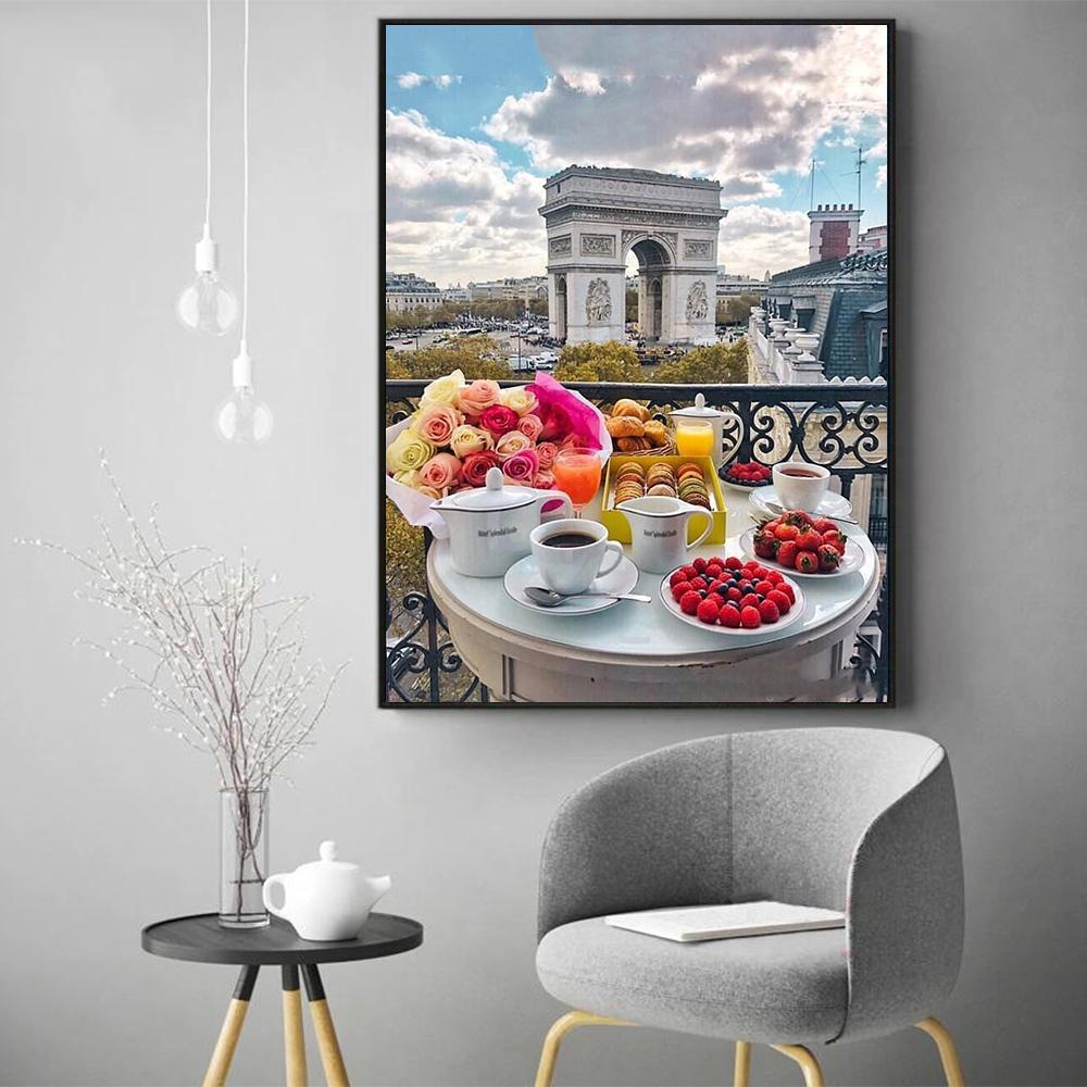 Алмазная картина Эйфелева башня мозаика цветок вышивка бисером здание уличный пейзаж новое поступление DIY декор для дома