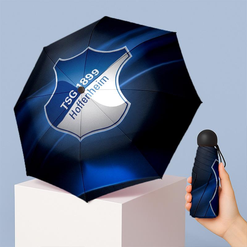 TSG Hoffenheim FC Mini 5 Fold Pocket Umbrella Compact Lightweight Anti UV Rain Sun Protection Umbrella Portable Travel Umbrella