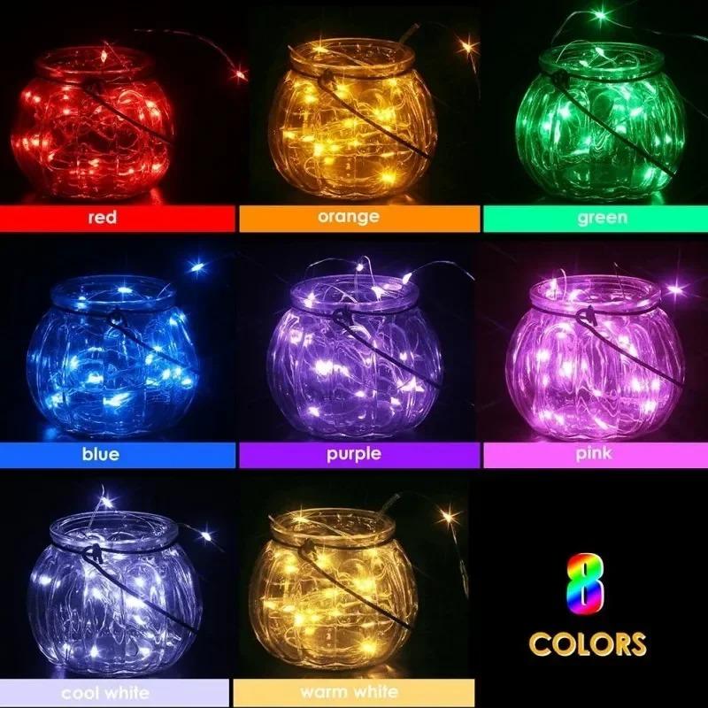 1m-30m LED String Light 8 Colors Fairy Lights LED Copper Wire Battery Powered for Wedding Party Christmas Decor Holiday Garland