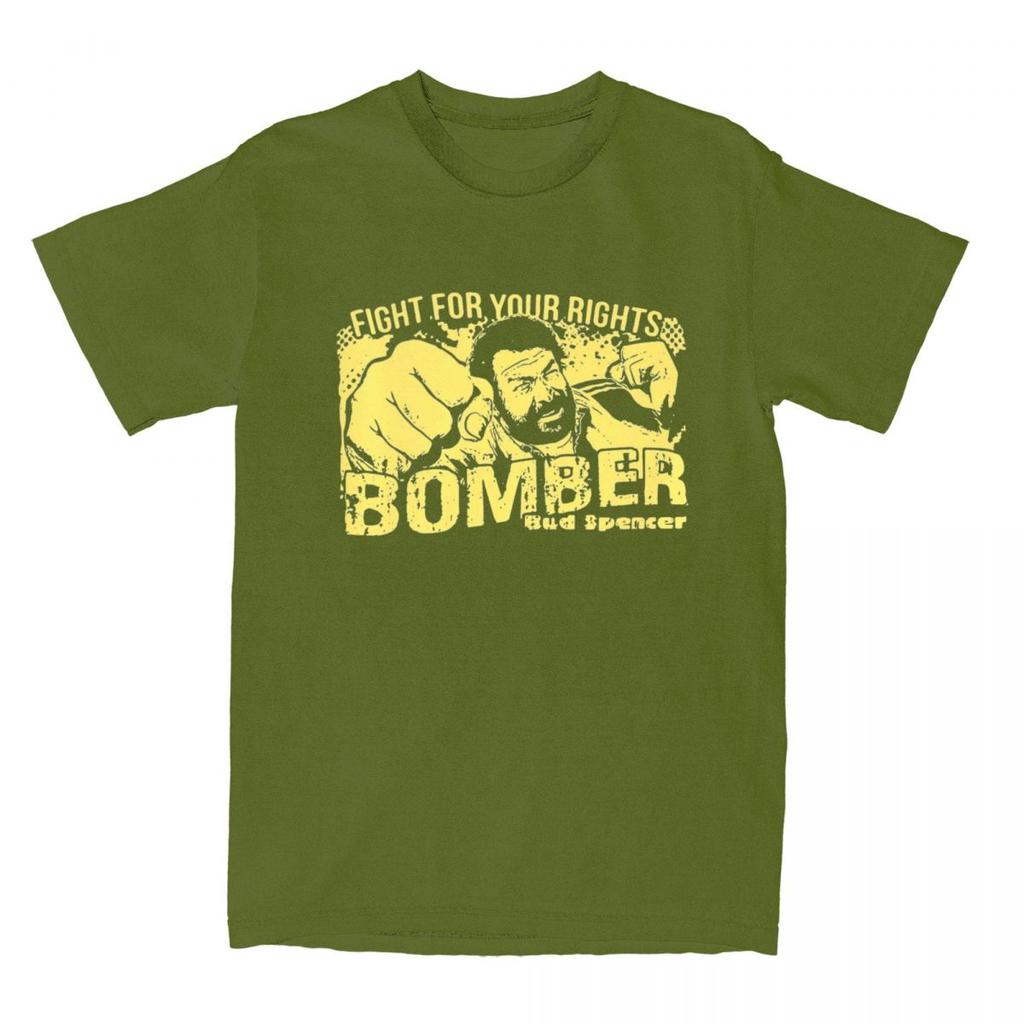 Bud Spencer Italian Actor TShirt Summer Yellow Y2K Funny TShirts Pure Cotton Tee Shirt For Unisex ShortSleeved Casual Clothes