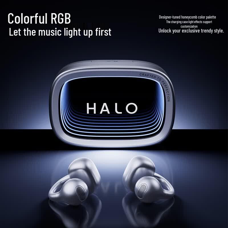 Edifier Halo Clip Open-Ear Bluetooth Earbuds with RGB Light