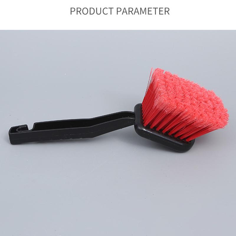 Автомобильная щетка для чистки шин с красной щетиной и черной ручкой, моющие инструменты для автодетейлинга, чистка мотоциклов