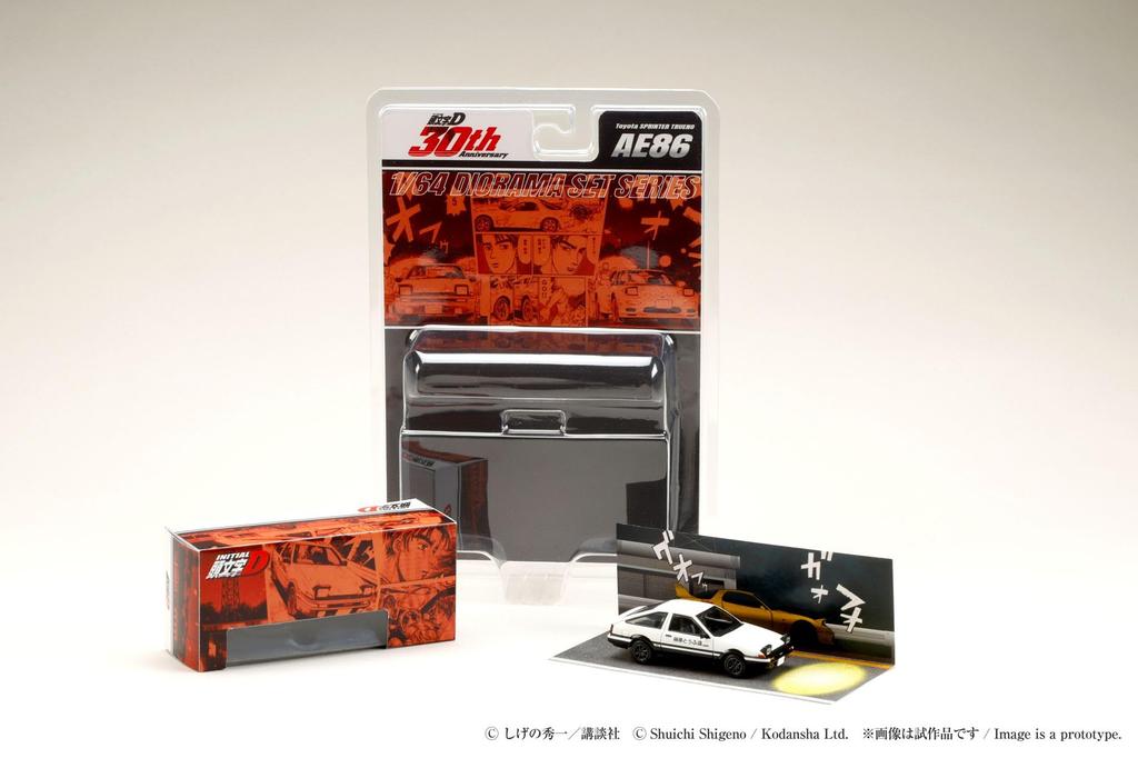 HobbyJAPAN Initial D 30th Anniversary Blister Package Diorama Set Series Toyota Sprinter Trueno Initial D Takumi Fujiwara VS Keisuke Takahashi