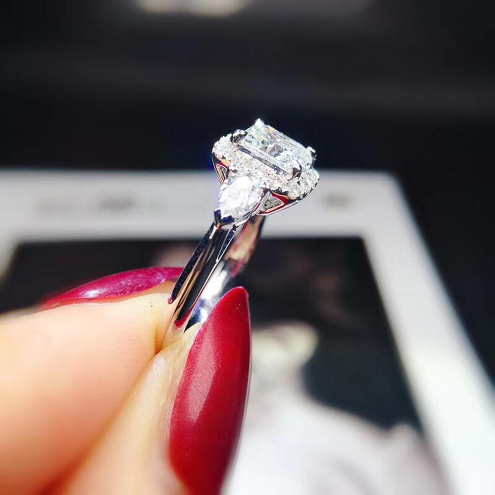 Huitan Simple Style Women Ring Inlaid Bright Princess CZ Fashion Party Daily Versatile Accessories Fancy Wedding Low-key Jewelry