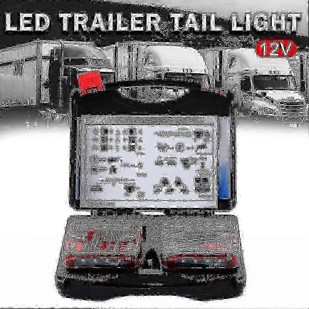 2 Piece Wireless Magnetic LED Tail Lights for Truck Trailer Rear Safety Signal and Warning Lighting
